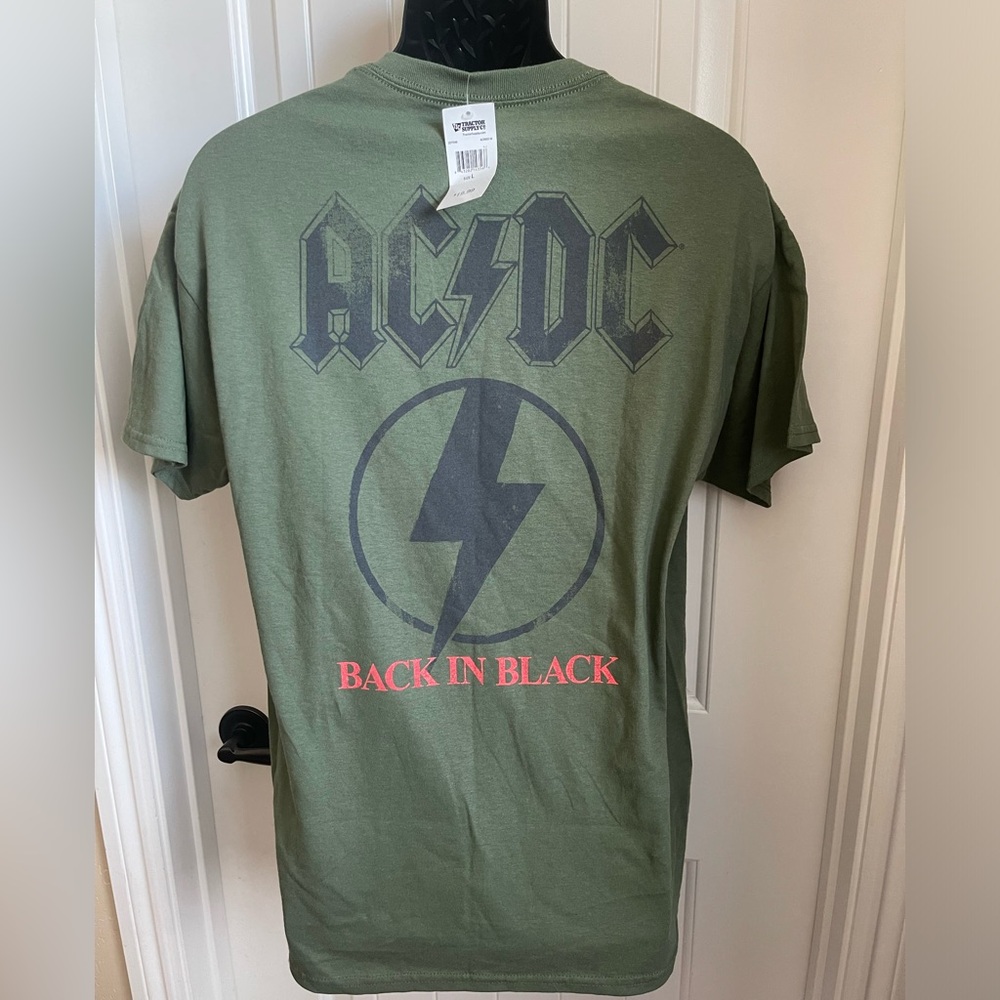 AC/DC Men’s Short Sleeve Tee , 100% Cotton, Moss Greens